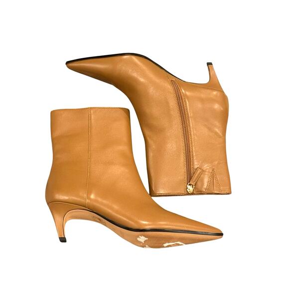 J. Crew New Stevie Ankle Boots Stiletto Heels Leather Cafe Latte Size US 10 NWOB - Picture 3 of 9
